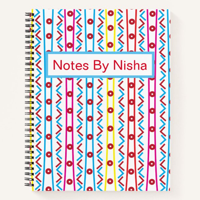 Colourful Geometric Abstract Pattern Personalized Notebook (Front)