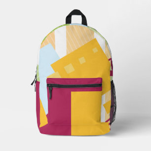 Colourful Geometric Abstract Printed Backpack