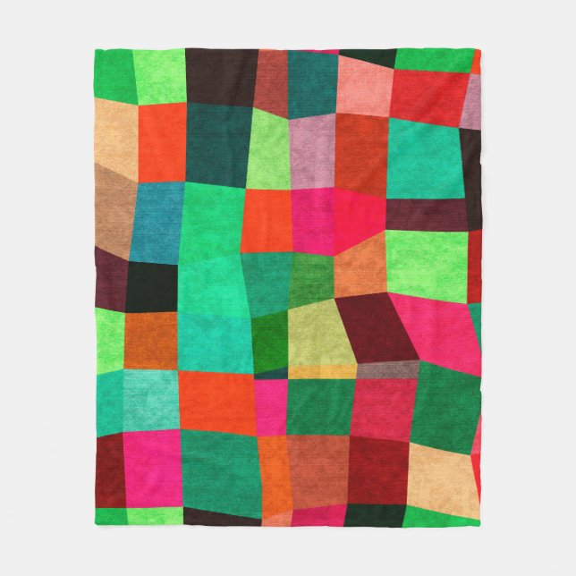 Colourful Geometric: Abstract Seamless Texture Fleece Blanket (Front)