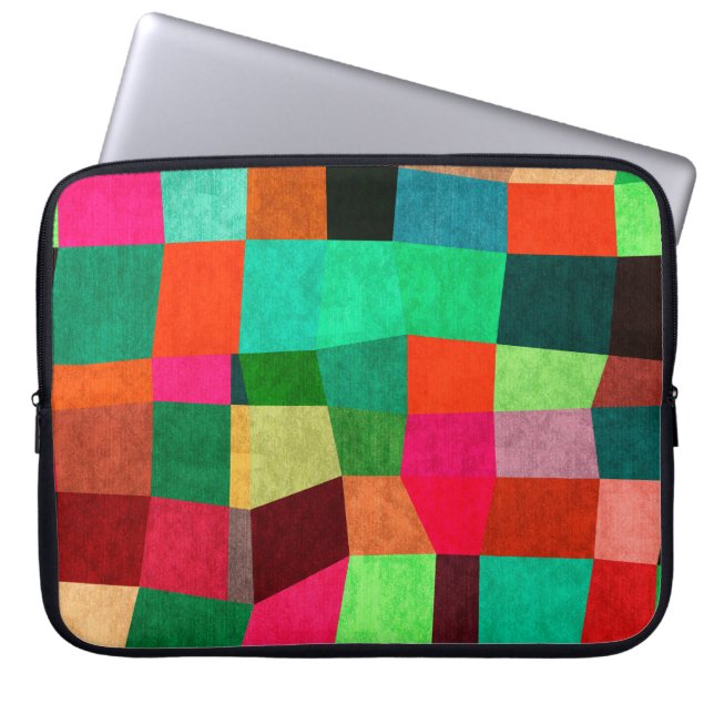 Colourful Geometric: Abstract Seamless Texture Laptop Sleeve (Front)