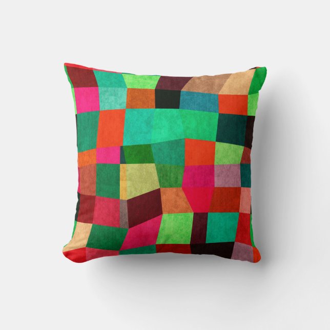 Colourful Geometric: Abstract Seamless Texture Throw Pillow (Front)