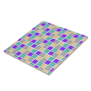 Colourful Geometric Abstract Squares Pattern Tile