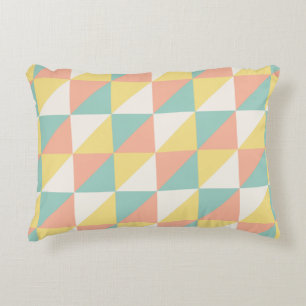 Colourful Geometric Abstract Triangle Pattern Accent Pillow