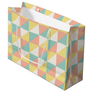 Colourful Geometric Abstract Triangle Pattern Large Gift Bag