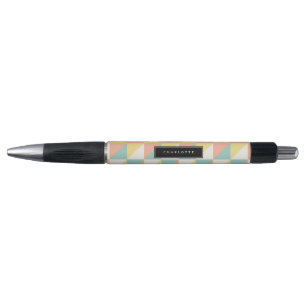 Colourful Geometric Abstract Triangle Pattern Name Pen