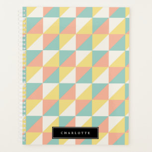 Colourful Geometric Abstract Triangle Pattern Name Planner