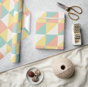 Colourful Geometric Abstract Triangle Pattern Wrapping Paper