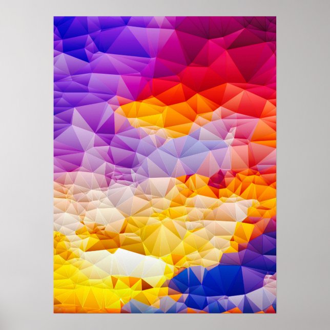 Colourful Geometric Abstract Wall Art (Front)