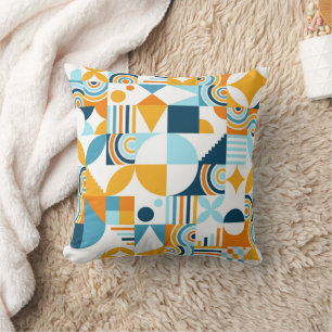 Colourful geometric background elements throw pillow
