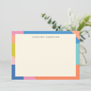 Colourful Geometric Border Personalized Name  Card