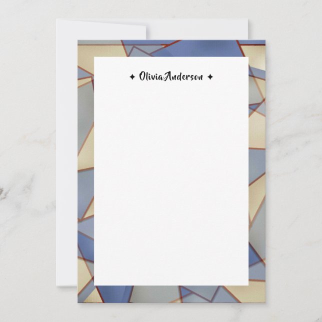 Colourful Geometric Border Personalized Name Note  Thank You Card (Front)
