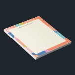 Colourful Geometric Border Personalized Name  Notepad<br><div class="desc">Add a splash of colour to your daily notes with this Colourful Geometric Border Personalized Name Note Pad. The bold,  vibrant borders frame your name beautifully,  making each page feel special. It’s a perfect blend of creativity and practicality for anyone who loves personalized stationery with a pop of colour.</div>