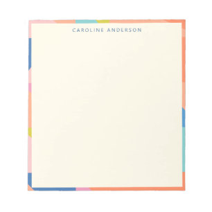 Colourful Geometric Border Personalized Name Notepad