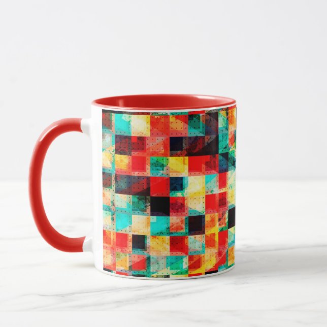 Colourful geometric bright design mug (Left)