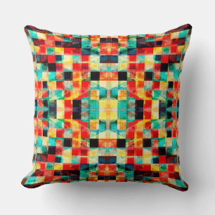 Colourful geometric bright design throw pillow