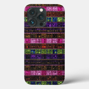 Colourful Geometric Burlap Rustic Look iPhone 13 Pro Case