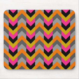 Colourful Geometric Chevron Pattern Mouse Pad