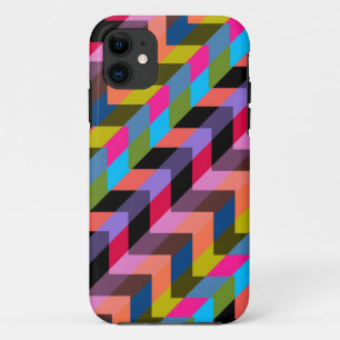 Colourful Geometric Chevron Zigzag Pattern 3 iPhone 11 Case