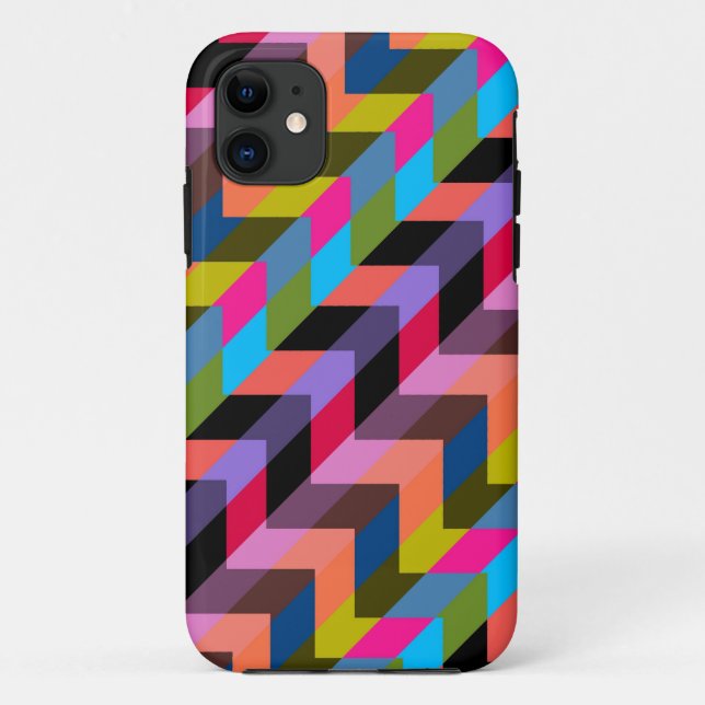 Colourful Geometric Chevron Zigzag Pattern 3 Case-Mate iPhone Case (Back)