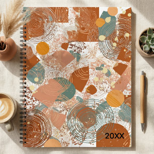 Colourful geometric contemporary  abstract spiral notebook