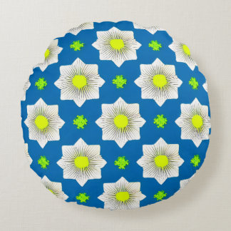 Colourful, geometric, cool, modern, trendy graphic round pillow