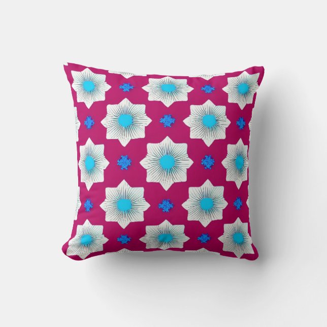 Colourful, geometric, cool, modern, trendy graphic throw pillow (Front)