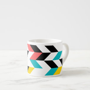 Colourful, geometric, cool, unique, trendy graphic espresso cup