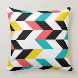 Colourful, geometric, cool, unique, trendy graphic throw pillow