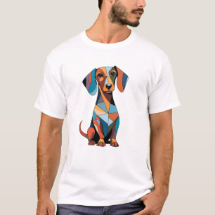Colourful Geometric Dachshund T-Shirt