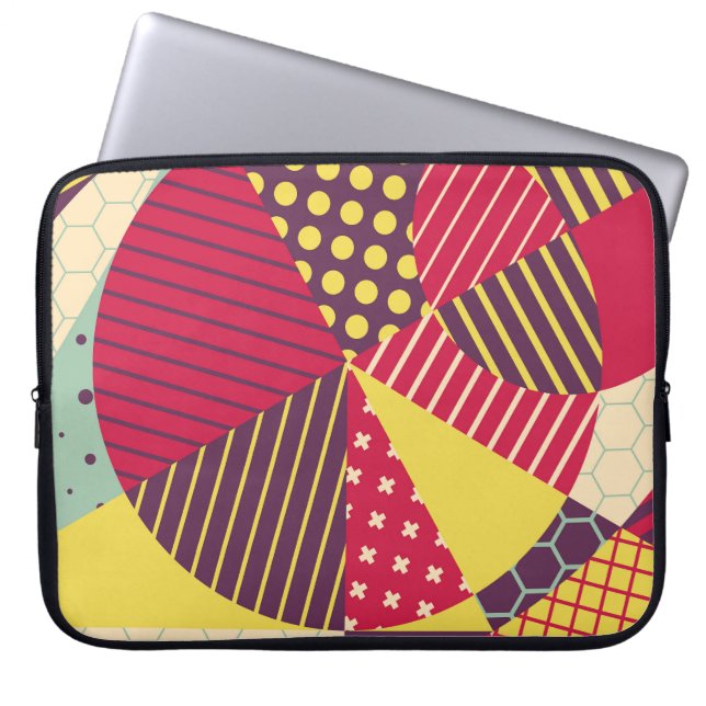 Colourful Geometric Design Abstract Laptop Sleeve (Front)