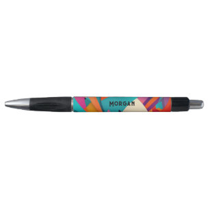 Colourful Geometric Design, Name or Monogram Pen