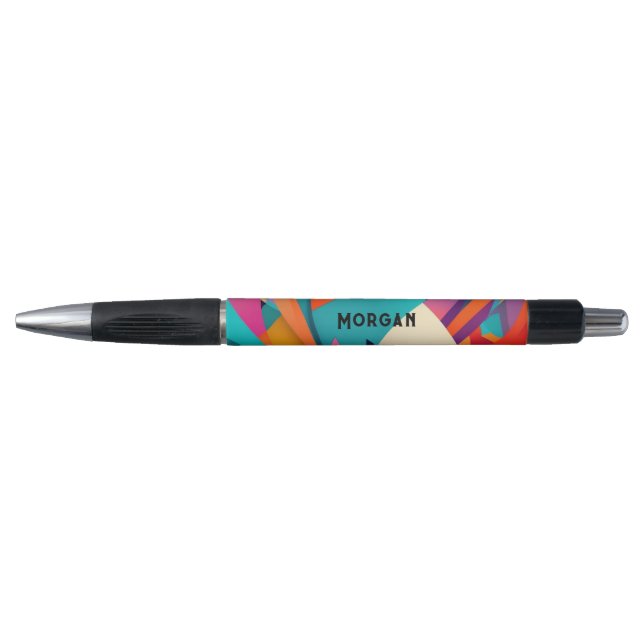 Colourful Geometric Design, Name or Monogram Pen (Front)
