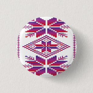 Colourful Geometric Design, shapes and Stars 1 Inch Round Button