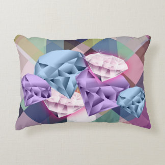 Colourful Geometric Diamond Dreams Decorative Pillow