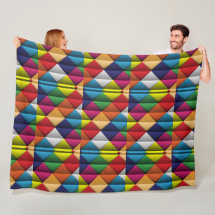 Colourful Geometric Diamond Mosaic Pattern Blanket