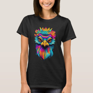 Colourful Geometric Emu Bird Pop Animal T-Shirt
