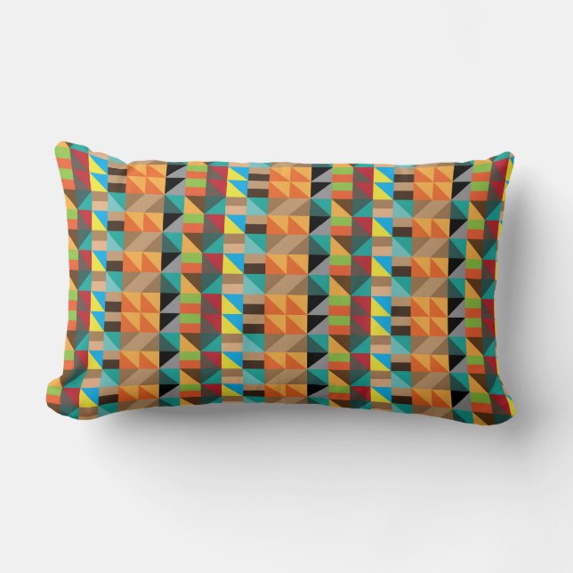 colourful geometric figure patterns lumbar pillow (Front)
