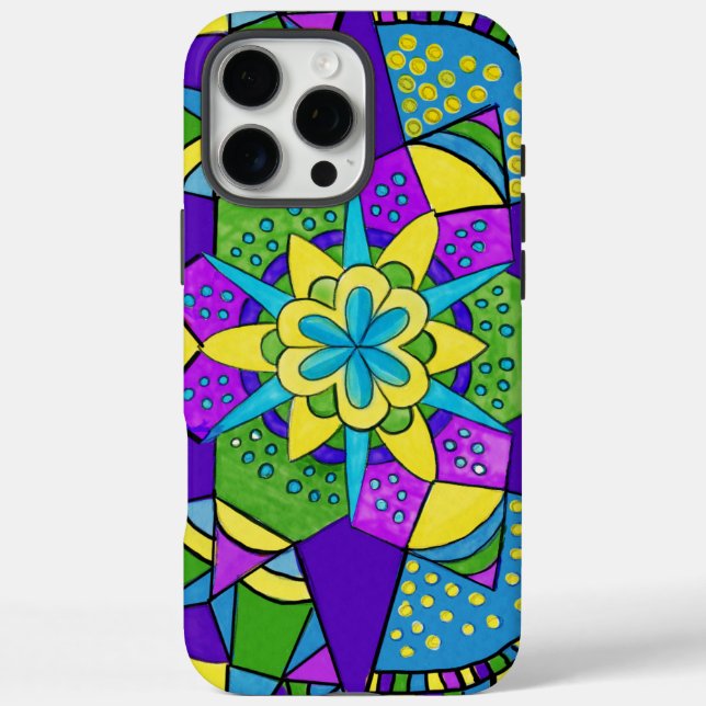 Colourful Geometric Floral Case-Mate iPhone Case (Back)