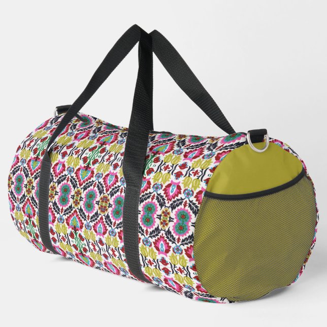 Colourful Geometric Floral Pattern Bright Pattern Duffle Bag (Right Corner)
