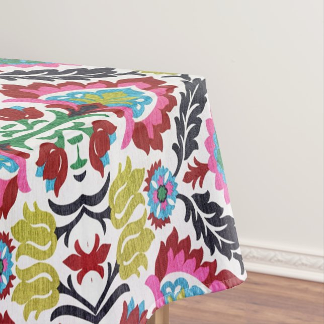Colourful Geometric Floral Pattern Bright Pattern Tablecloth (In Situ)