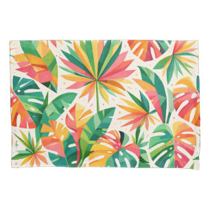 Colourful Geometric Floral Pattern Retro Modern Pillowcase