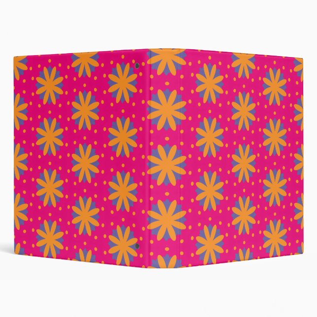 Colourful Geometric Flower Design Binder (Background)