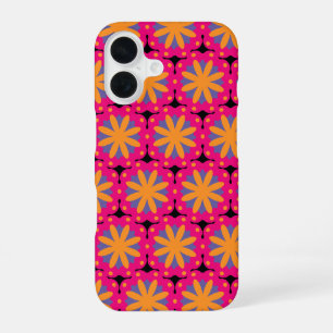 Colourful Geometric Flower Design iPhone 16 Case