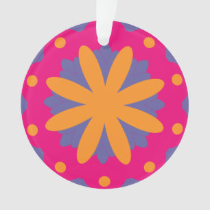 Colourful Geometric Flower Design Ornament