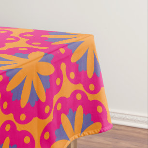 Colourful Geometric Flower Design Tablecloth