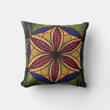 Colourful Geometric Flower Mandala Accent Throw Pi
