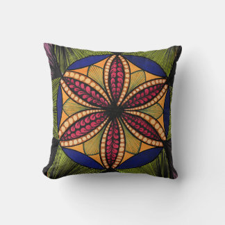 Colourful Geometric Flower Mandala Accent Throw Pi Pillow