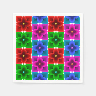 Colourful Geometric Flower Seamless Pattern, Bold  Napkin