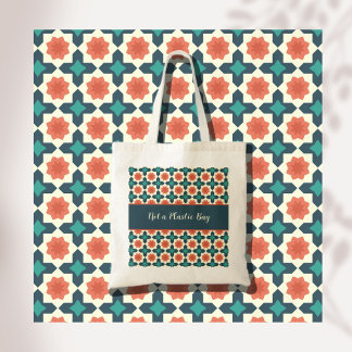 Colourful Geometric Folk Art Pattern Tote Bag