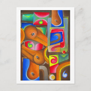 Colourful Geometric Forms by Hassan Wahba Postcard